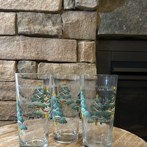 Have yourself a Merry little Christmas drinking glasses. 6 inches tall. Set of 3